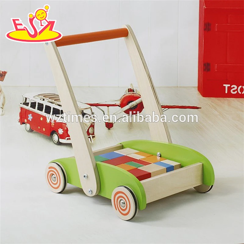 Wholesale cheap toy set wooden baby walkers for boys W16E066