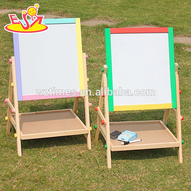 wholesale hottest sale double sided wooden toddler drawing board for baby W12B048B