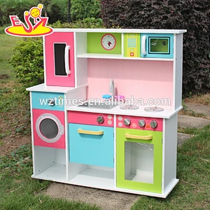 wholesale top fashion kids wooden pink play kitchen for sale W10C230