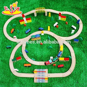 Wholesale wonderful wooden diy train tracks train railway toys for kids WJ276368