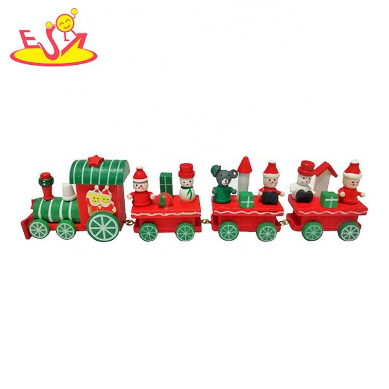 Christmas toys gift for kid wooden train model home decor party decoration  W04A506