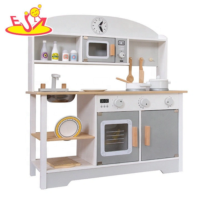 New released green wooden toy kitchen set for kids W10C572