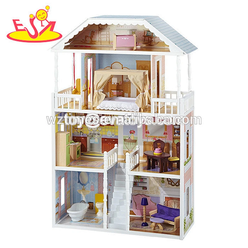 Wholesale modern style kids wooden huge doll house toy W06A229