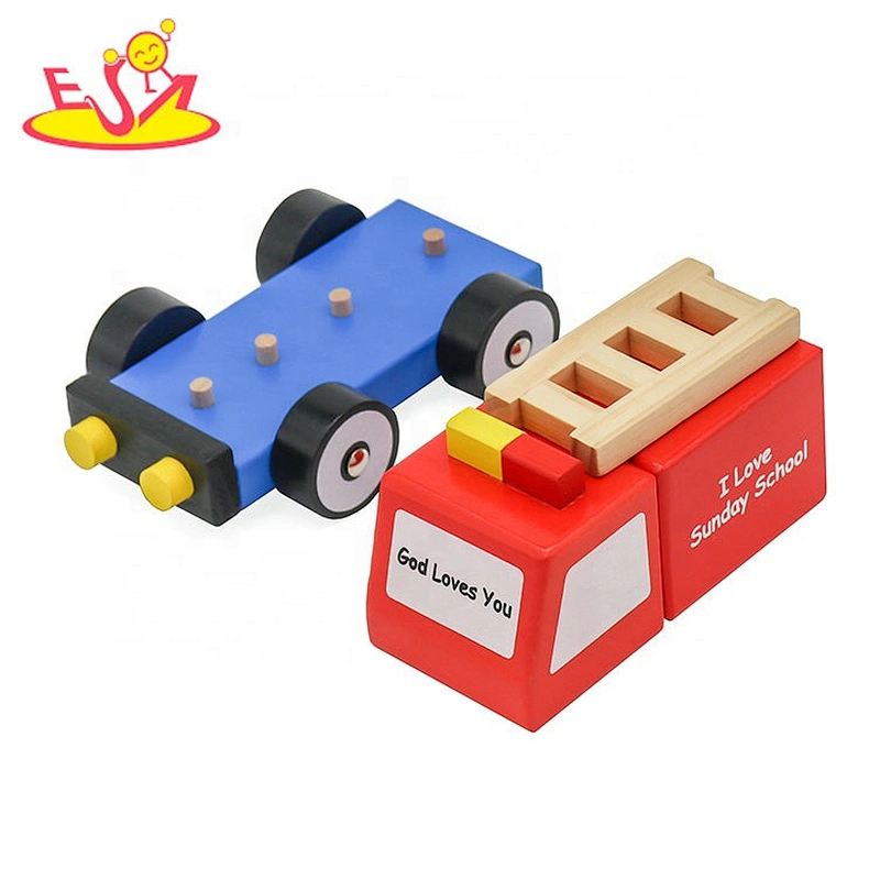 Best design mini wooden construction car toy for kids W04A507