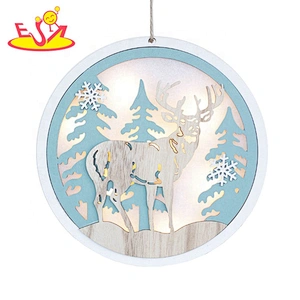 2020 High quality LED wooden christmas tree decorations with light W09D099