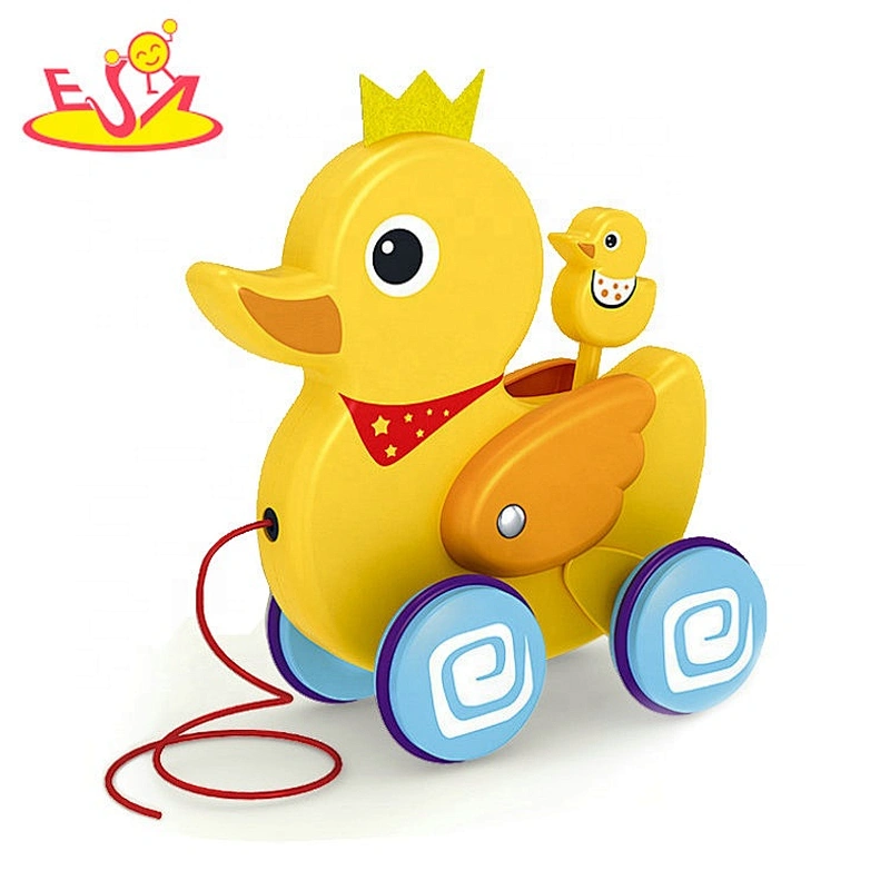 New arrival preschool wooden pull line toys cars for toddlers W05B209