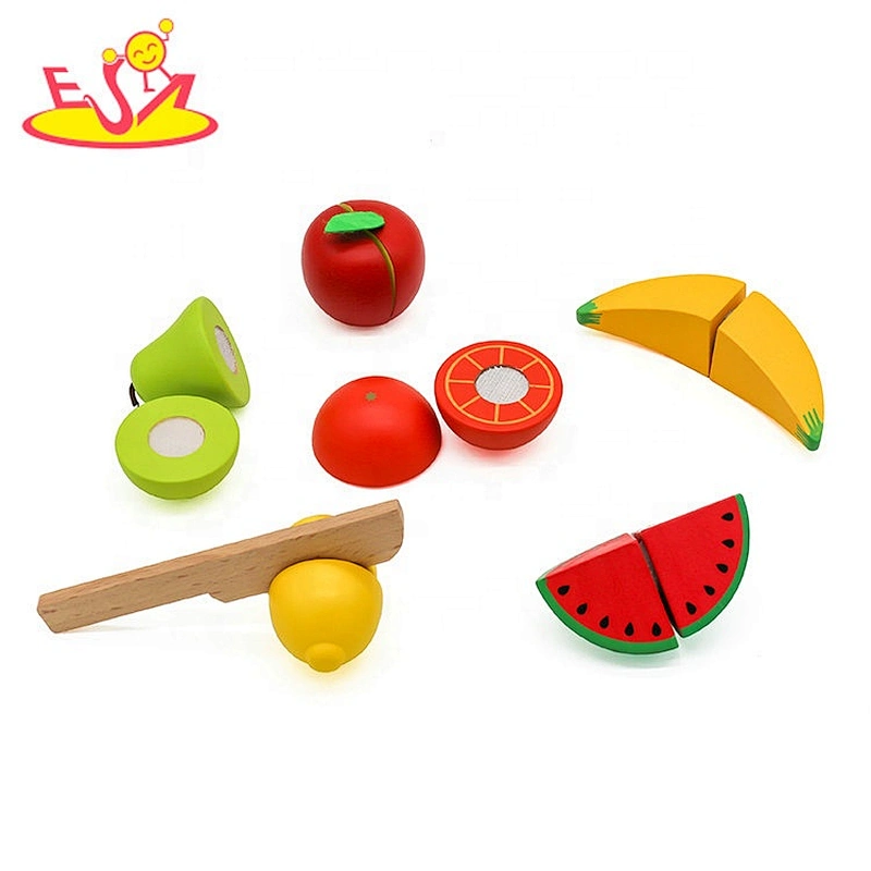 2020 wholesale pretend wooden fruit cutting toy set for kids W10B345