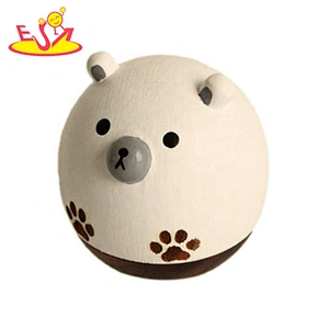 Table office desktop decoration wooden bear tumbler mini interesting roly-poly toy W18A087
