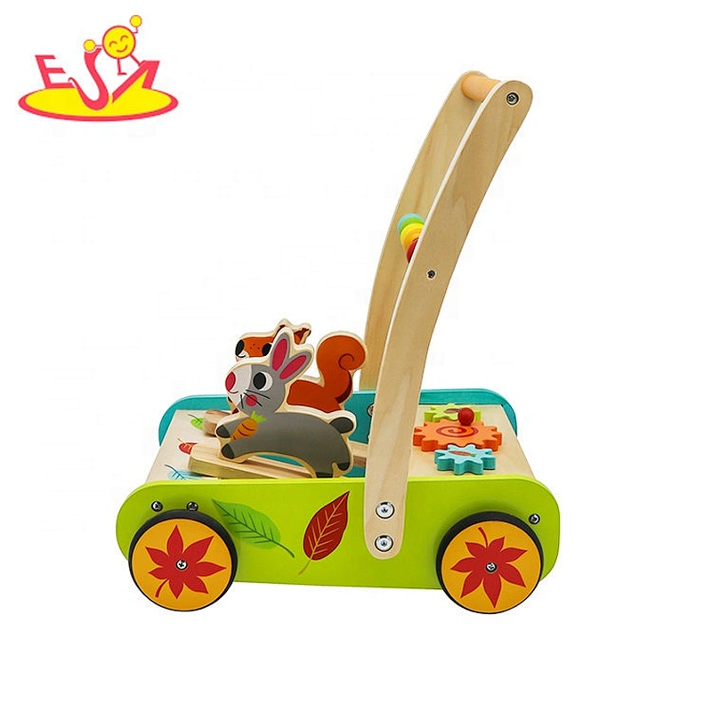 New design multi activities wooden walker for preschoolers W16E154