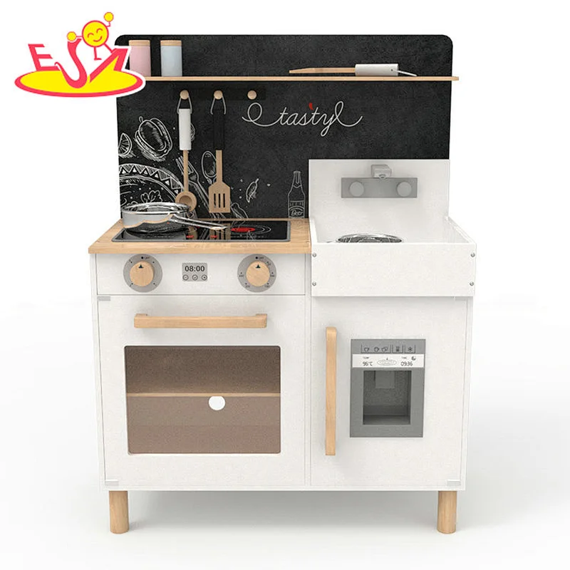2020 New released pink wooden kids toys kitchen set for children W10C547B