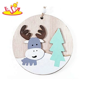 Hot sale snowman handmade wooden round crafts W18A118C