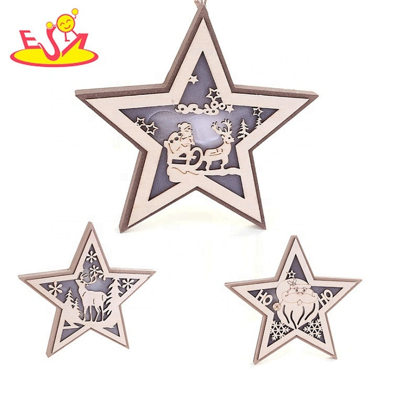 Christmas tree ornaments wooden hollow craft W09D100