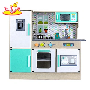 2020 New released pink wooden play kitchen set with accessories W10C482