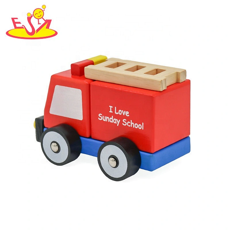 Best design mini wooden construction car toy for kids W04A507