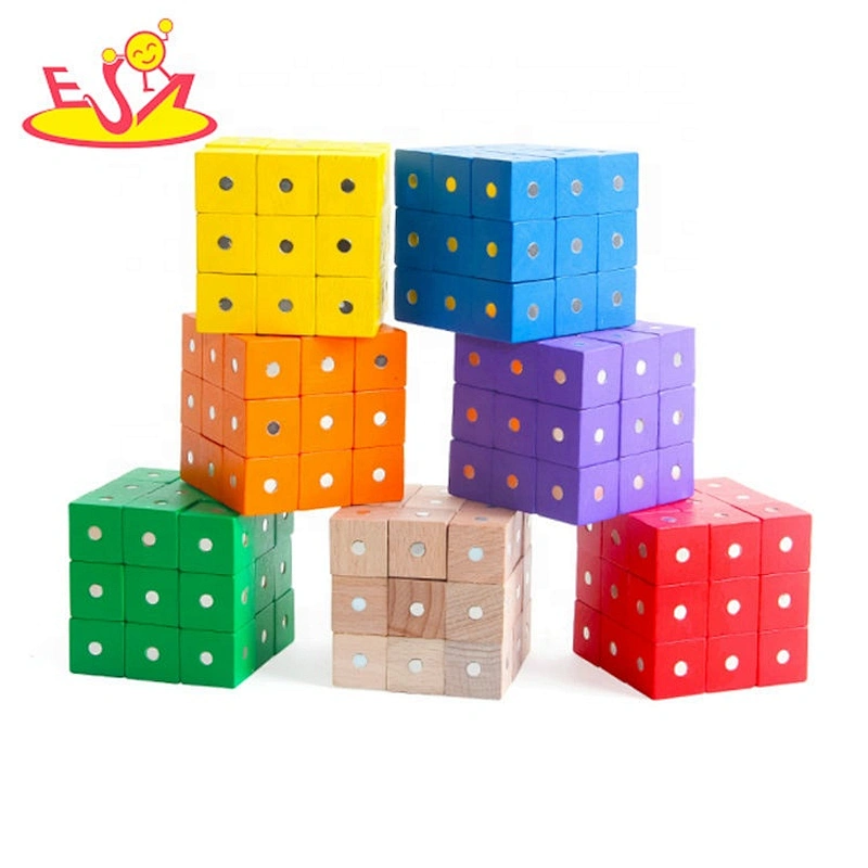 2020 high quality educational wooden magnetic blocks toy for kids W13A223