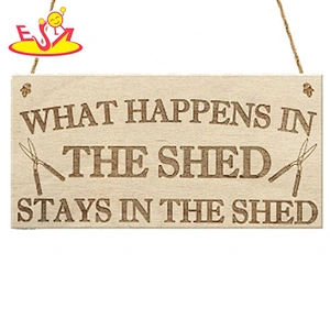 Hot sale wooden family printing notice board door pendant W18A117B
