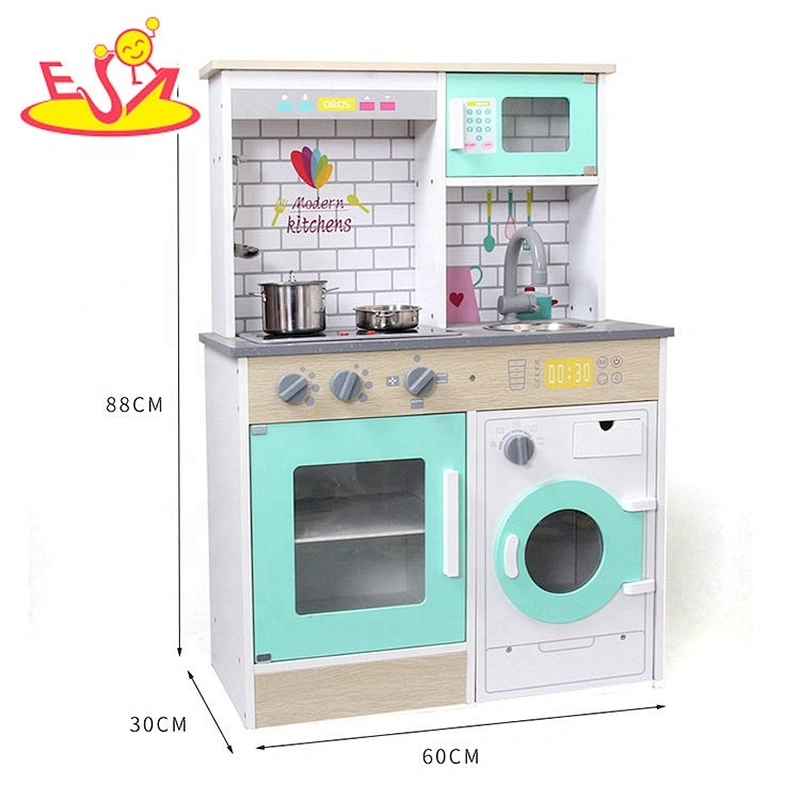2020 New released middle wooden play kitchen set with washer W10C576