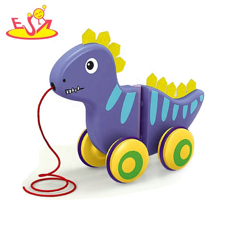 New arrived cartoon wooden animal car pull toy for kids W05B204