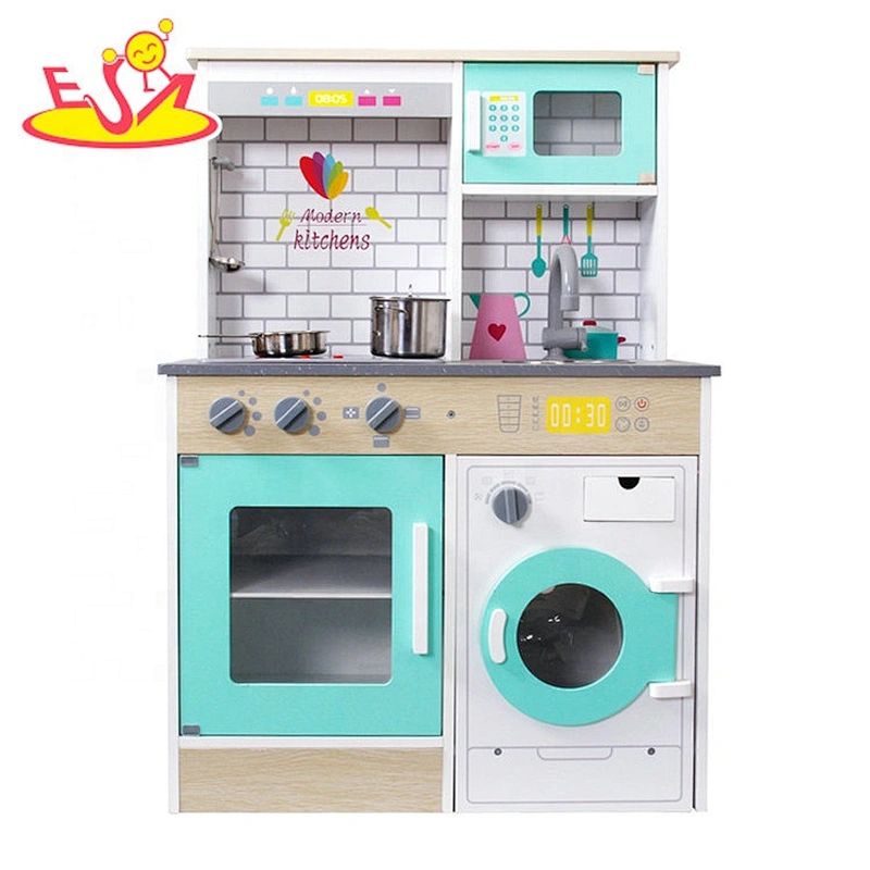 2020 New released middle wooden play kitchen set with washer W10C576