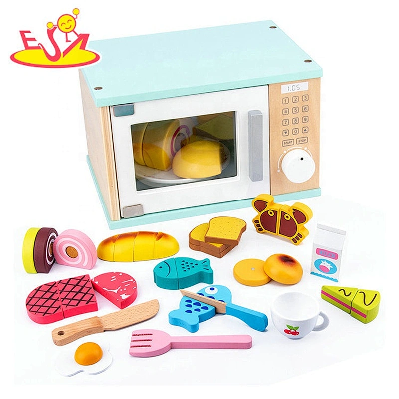 New arrival simulation play wooden microwave oven toy for kids W10D283