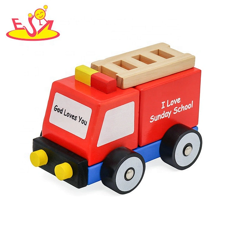 Best design mini wooden construction car toy for kids W04A507
