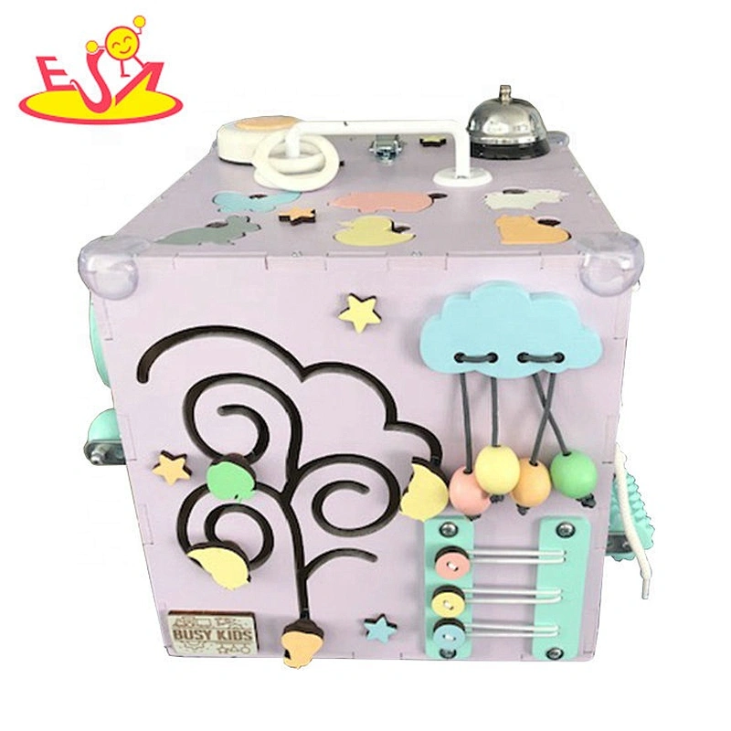 2020 Most popular educational wooden mini busy cube for kids W12D182