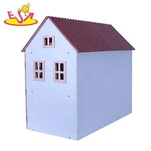 Hot selling kids miniature wooden dollhouse kits for role play W06A408