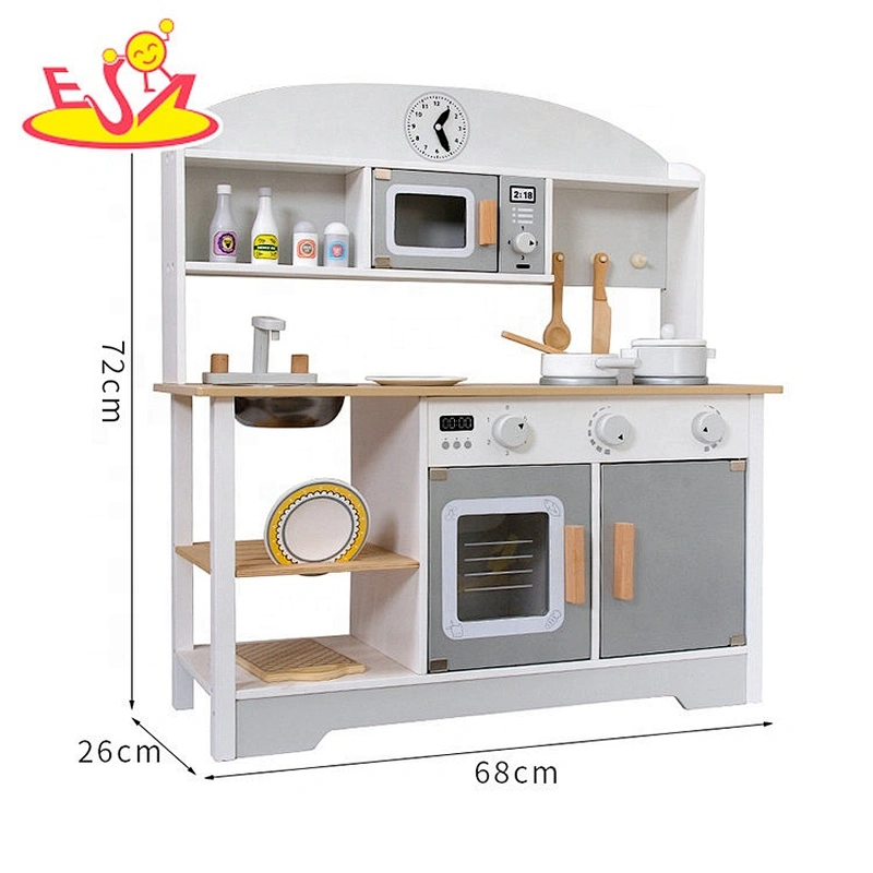 New released green wooden toy kitchen set for kids W10C572
