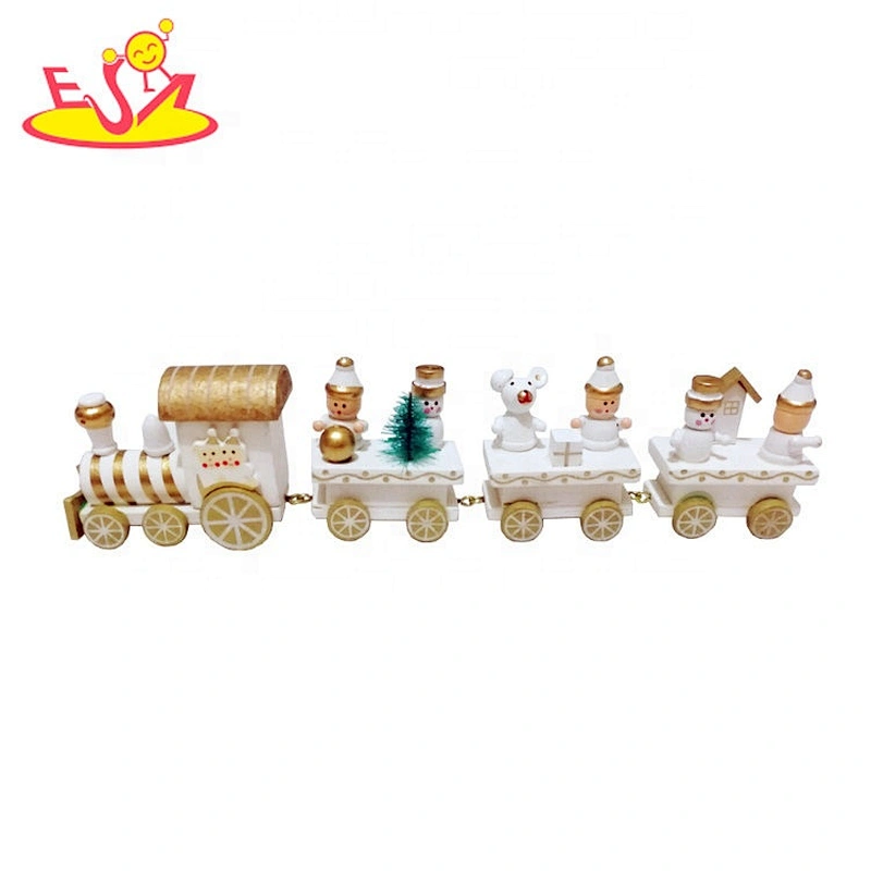 2020 Christmas toys gift for kid cute little wooden block train W04A503