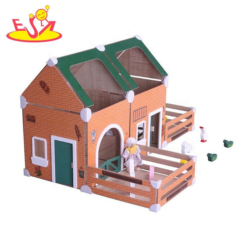 2020 New arrived preschool wooden farm barn house toy for kids W06A411