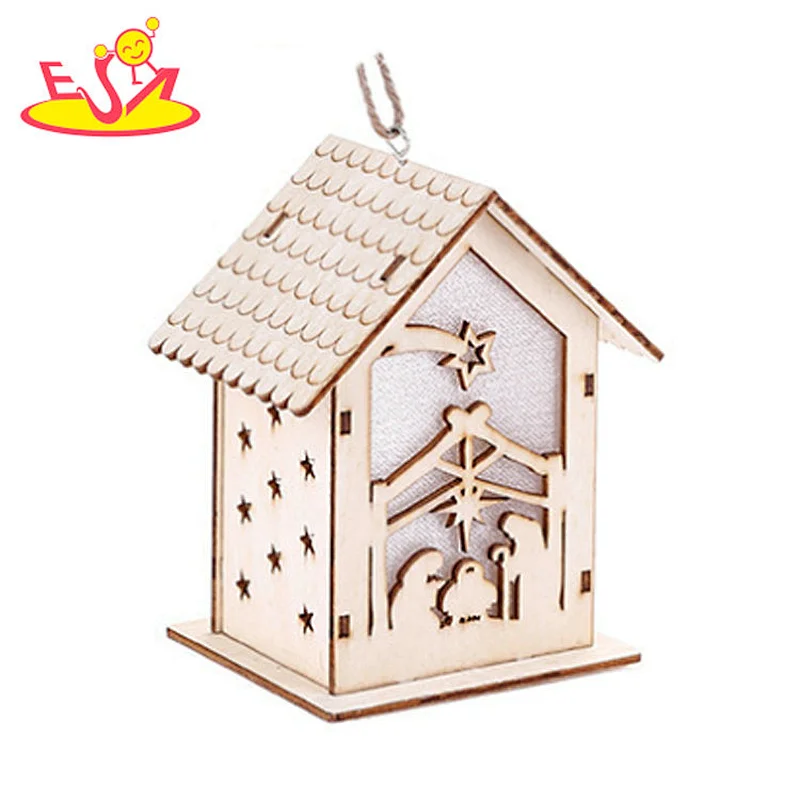 Christmas hanging handmade wooden carving craft W09D105