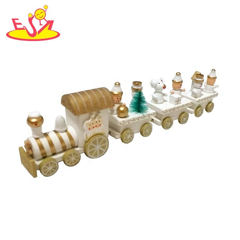 2020 Christmas toys gift for kid cute little wooden block train W04A503