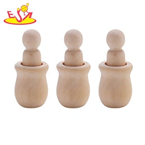 Hot sale DIY small unfinished wood color wooden nuts decoration crafts W18A077