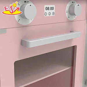 2020 New released pink wooden kids toys kitchen set for children W10C547B