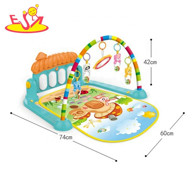 Multifunction musical piano baby play gym mat with hanging toys P08K009