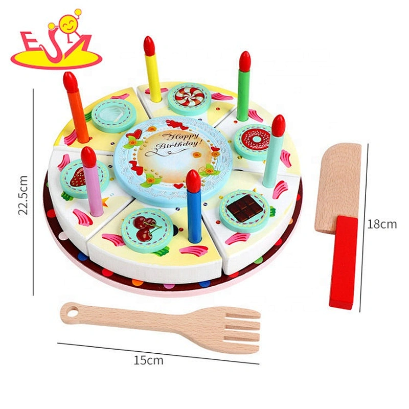 New arrival simulation play wooden cake set toy for kids W10B326
