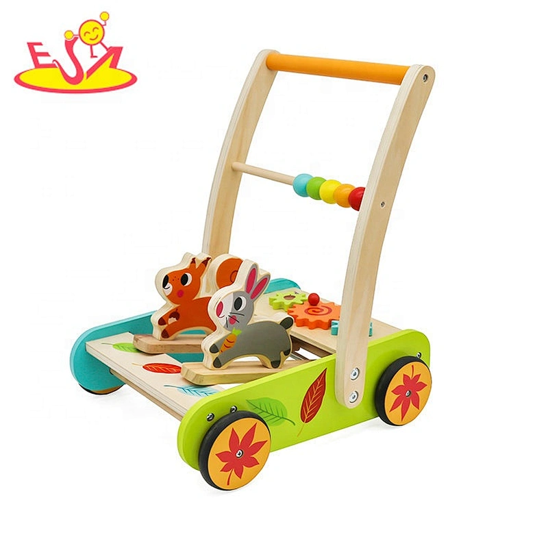 New design multi activities wooden walker for preschoolers W16E154