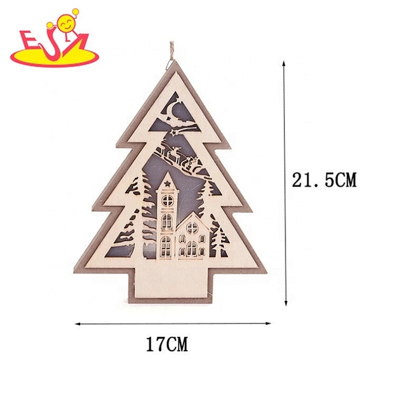 2020 Christmas hanging wooden hollow snowman decor  W09D103