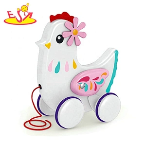New arrived cartoon wooden animal car pull toy for kids W05B204