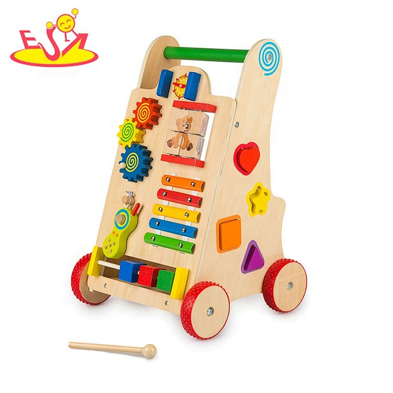 New sale preschool wooden first steps baby walker for push along W16E146