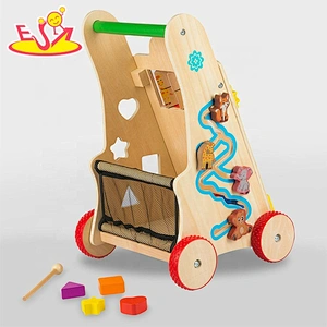 New sale preschool wooden first steps baby walker for push along W16E146