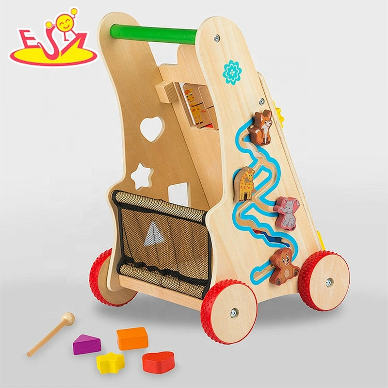 New sale preschool wooden first steps baby walker for push along W16E146