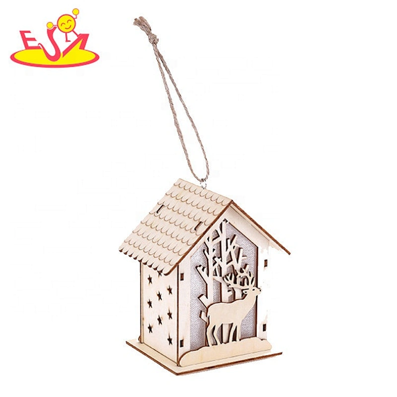 Wholesale Christmas ornaments wood decor of deer W09D107