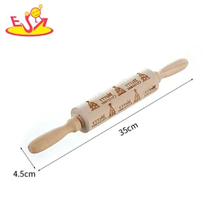 Exquisite design carve patterns or embossing on woodwork kitchen accessory rolling pin of wood W02B046
