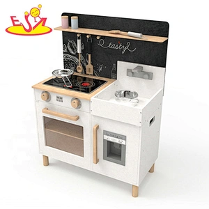 New arrival kids wooden kitchen play toy with chalkboard W10C547C