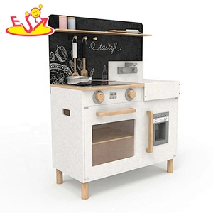 New arrival kids wooden kitchen play toy with chalkboard W10C547C