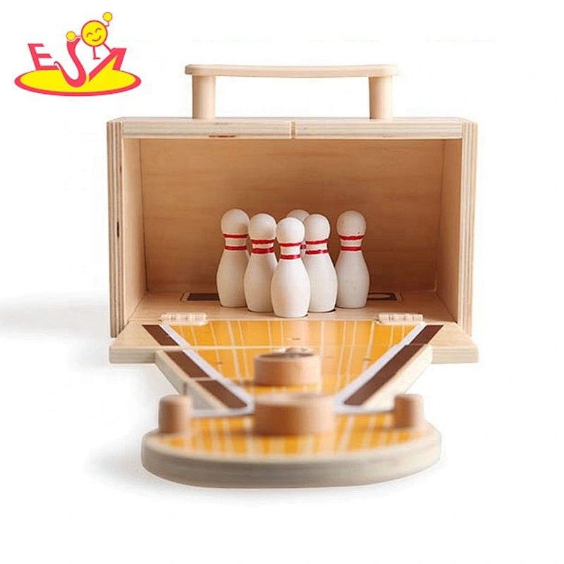 2020 high quality wooden miniature bowling set for toddlers W01A358
