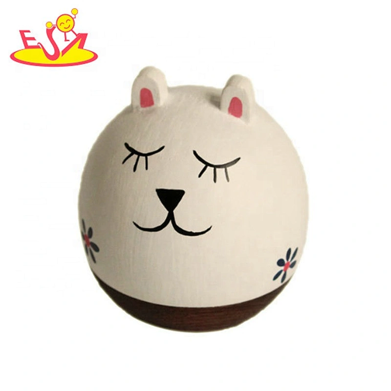 Table office desktop decoration wooden bear tumbler mini interesting roly-poly toy W18A087
