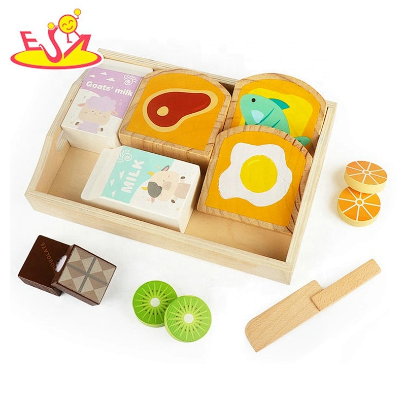 New arrival simulation play wooden cake set toy for kids W10B326