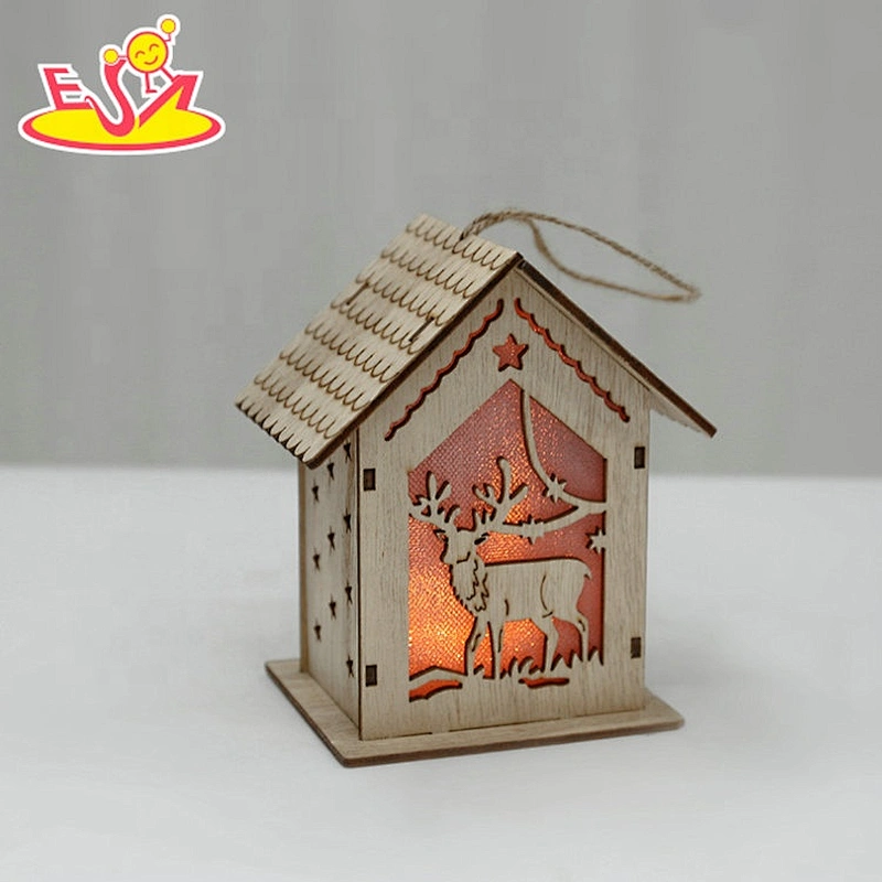 Wholesale shiny wooden christmas tree ornament W09D112